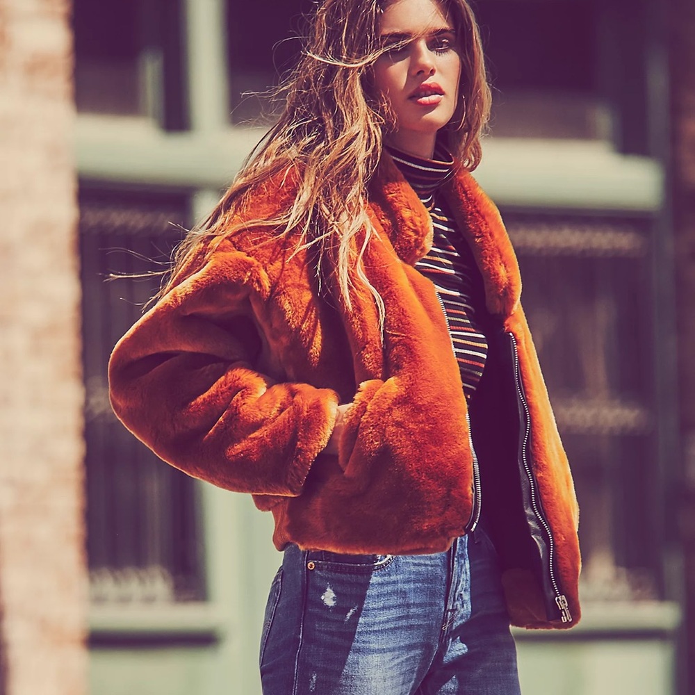 Free People Furry Bomber
